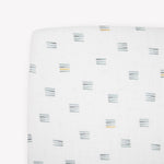 Little Unicorn Premium Crib Sheet | Breathable & Super-Soft Muslin Fabric (Blue Stacks)