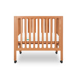 Newton Baby Galileo Mini Crib Solid Beech Wood with Wheels in Chestnut Color, Mini Crib Mattress Included, Adjustable Mattress Height, Ultra-Safe Non-Toxic Finish