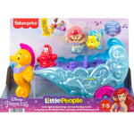 Fisher-Price Little People Toddler Toy Disney Princess Ariel's Light-Up Sea Carriage Musical Vehicle for Pretend Play Ages 18+ Months