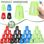 Libima 96 Pcs Sports Stacking Cups Set, Classic Stacking Games Speed Training Game for Boy Girl Teenager Adult Family Party Challenge Competition Travel Gift(Blue, Green, Black, Red)