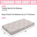 Fall Pink Pumpkins Bows Gingham Baby Crib Sheets for Girls Autumn Thanksgiving Harvest Soft Snug Fitted Crib Mattress Covers for 52''x28'' Standard Crib & Toddler Mattress Halloween Bed Sheets