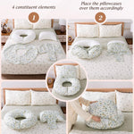 INSEN Wedge Pillow Set for Sleeping and After Surgery, Use for Acid Reflux, Reading and Relaxing, Headboard Pillow for Sitting in Bed