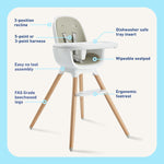 Graco Table2Table Lux Highchair, 6 Growing Stages from Infant High Chair to Big Kid Chair and Table, Rhodes
