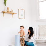 Ubbi Steel Diaper Pail, Odor Locking, No Special Bag Required, Award-Winning, Registry Must-Have, Cloudy Blue