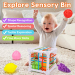 Montessori Baby Toys 6-12-18 Month, Infant Teething Toys Shape Sorter Bin Stacking Cups Blocks for toddlers 1-3, Sensory Educational Learning Toy for 6 7 8 9 10 Month Old Girl Boy 1 2 Year Old Gifts