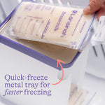 Lansinoh Breastmilk Storage Container with Quick-Freeze Tray, Stores up to 10 Breast Milk Bags, Made Without BPA/BPS, Freeze Bags Vertically and Horizontally, Includes 5 Milk Bags