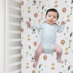 Safari Animal Crib Bedding Set for Baby Boys Girls, 3-Piece Baby Crib Bedding Set, Standard Size Crib Set Including Crib Sheet, Comforter & Crib Skirt