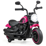 Costzon Toddler Motorcycle, 6V Battery Powered Electric Motorcycle with Detachable Training Wheels, Soft Start, Headlights & Music, Kids Motorcycle Ride on Toy for Toddlers Boys Girls 18+ Months(Pink)