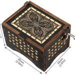 Dream Loom Wooden Music Box, Hand Cranked Laser Engraved Small Musical Boxes for Kids, Play You are My Sunshine Melody