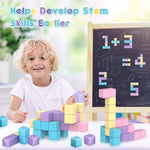 SYSKENI Magnetic Building Blocks Toys for Toddler Girls Boys Age 3-5 5-7 4-8 Macaron Magnetic Blocks Stem Sensory Toys, Preschool Learning Activities Birthday for 3 4 5 6 7 Year Old Boys Girls