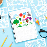 40 PCS Stencils for Kids, Stencils for Painting Crafts Reusable Washable Journal Stencil Primary Shape Template for Paper Scrapbooks Drawing