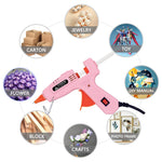 Glue Gun, Mini Hot Glue Gun Kit with 20 Glue Sticks, Hot Glue Guns for Crafts School DIY Arts Home Quick Repairs, Pink