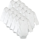 HonestBaby 10-Pack Long Sleeve Bodysuits One-piece 100% Organic Cotton for Infant Baby Boys, Girls, Unisex