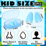 Relaxweex 2 Pcs Silicone Nose Clip for Swimming, Kids, Blue