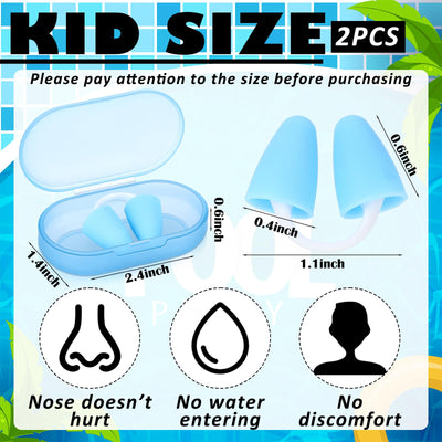 Relaxweex 2 Pcs Silicone Nose Clip for Swimming, Kids, Blue