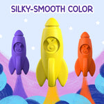 TinyGeeks 16 Rocket Crayons - Non Toxic, Washable - For Toddlers, Kids Ages 4-8 - Easy To Hold, Baby's Crayons For Toddlers 3-10 Years