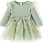 PATPAT Baby Girl Dress Christmas Winter Toddler Birthday Party Tulle Long Sleeve Tutu Dresses 3-24 Months Clothes