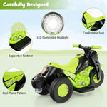 Costzon Kids Motorcycle, 6V Battery Powered Ride on Motorcycle with Bubble Maker, Music, LED Headlight, Forward & Backward, 3 Wheels Electric Motorcycle for Kids, Gift for Boys & Girls (Green)
