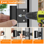Home Security Door Reinforcement Lock, Upgraded Front Door Locks for Kids Safety Withstand 800 lbs, Child Proof Door Lock, Extra Door Lock from Inside Prevent Unauthorized Entry (2 Pack, Black)