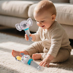 JINBOBUBU Baby Rattle for Newborns 0-6 Months - Soft Plush Handheld Sensory Toy with Crinkle Sound, Cute Bunny Shaped Grasping Rattle for Infants, Motor Skill Development, Baby Gift (Grey)