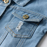 CM C&M WODRO Baby Boys Girls Denim Jacket Kids Toddler Button Down Jeans Jacket Top Coat Outerwear (Blue, 18-24 Months)