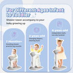 COOSEYA Baby Bath with Shower Stand Support|Anti-Pinch Soporte para Bañera de Bebé Adjustable Shower Tower and Anti-Slip for Toddler Standing Up Themselves,Ideal Gift for Infants 6-36 Months