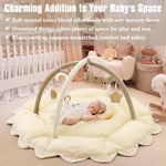 5-in-1 Plush Baby Play Gym, Baby Play Mats, Convertible Baby Gym with Pillow, Tummy time mat, 6 Sensory Toys, Baby Activity Center from Newborn to Toddler, Pet Bed, Cat & Dog Bed, Ball Pit, Cream