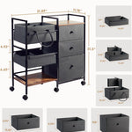 2-in-1 Baby Diaper Caddy Organizer and Storage-3 Tier Rolling Baby Cart with Dividers and Drawers, Baby Essentials for Nursery Storage, Mobile Utility Cart with Wheels Large Capacity Easy To Assemble