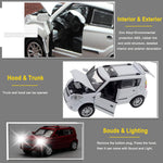 Toy Cars Diecast Car Models Soul Hatchback Model Cars,Pull Back Cars,Boxy Car Toy with Sound and Light for 3+ Year Old Boys(White)