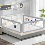 JWPEHOE 3-Piece Bed Rail for Toddlers with Headboard Rod, Adjustable Baby Bed Rail Guard, Twin/Full/Queen/King Size Bed (3, 78.7 * 78.7 * 59 Inch- Queen Size)