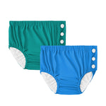 Durio Reusable Swim Diapers Washable Baby Swim Diaper Unisex Infant Toddler Swimming Diapers B Green & Blue 2-3T