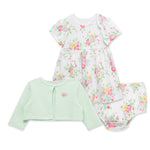 Little Me Clothes for Baby Girls' Bouquet Dress Set with Panty, Pastel Green/Multi, 12 Months
