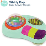 B. toys- B. baby – Baby Activity Station – High Chair Suction Cup Toy with Music & Lights – Sensory Activity Center – Developmental Toys for Babies, Infants – whirly pop-6 Months +
