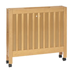 Babyletto Origami Mini Crib with Wheels - GREENGUARD Gold Certified - Portable Baby Crib for Small Spaces - Foldable & Converts to Twin Bed - Easy Setup - 2 Adjustable Mattress Positions - Honey