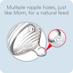 NUK Simply Natural Baby Bottle Nipples - Medium Flow Silicone Extra Soft Anti-Colic Air System BPA-Free Pack of 2