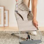 BabyBjörn Bouncer Bliss, Sand Gray, Woven, Classic Quilt | 2-in-1 Adjustable Baby Bouncer Seat and Toddler Chair, Newborn to Toddler (8-29 lbs), 4 Positions, Lightweight & Portable