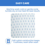 Delta Children 100% Cotton Muslin Baby Receiving Blankets for Girls and Boys – 47x47 Inches (Pack of 2), Blue Botanicals