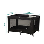 Pamo Babe Portable Crib Baby Playpen with Mattress and Carry Bag (Black)