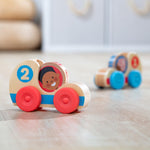 Melissa & Doug GO Tots Wooden Race Cars (2 Cars, 2 Disks) Stacking Toys For Infants, Hand Push Vehicles, Wooden Car Toys For Toddlers Ages 1+ - FSC-Certified