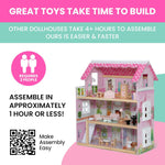 Delta Children Little Gem Dollhouse - 3-Story Dollhouse with 4 Rooms - Includes 16 Accessories - Fits 5-inch Dolls - Pretend Play Dream Gift for Ages 3+