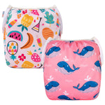 ALVABABY Baby Swim Diapers 2pcs Reuseable Washable & Adjustable for Swimming Lesson & Large Size for Baby Girl ZYK103-D118