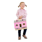 Melissa & Doug Fold and Go Wooden Dollhouse With 2 Dolls and Wooden Furniture,Multi,One Size