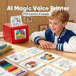 JUMP HERO Smart AI Voice Sticker Maker Machine,Mini Sticker Printer for Kids, Inkless Portable Thermal Sticker Printer Box with Photo Printing, DIY Label Maker for Scrapbooking, Crafts, Gift Wrapping