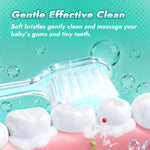 Papablic Toddler Sonic Electric Toothbrush Kids for Ages 1-3 Years, Baby Electric Toothbrush with Cute Dino Cover and Smart LED Timer, 2 Brush Heads (Jo)