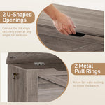 RALGEND Toy Chest, 31.5" Storage Chest with Metal Hinge and Pull Handles, Wooden Storage Bench, Toy Box for Living Room, Bedroom, Entrance, Greige