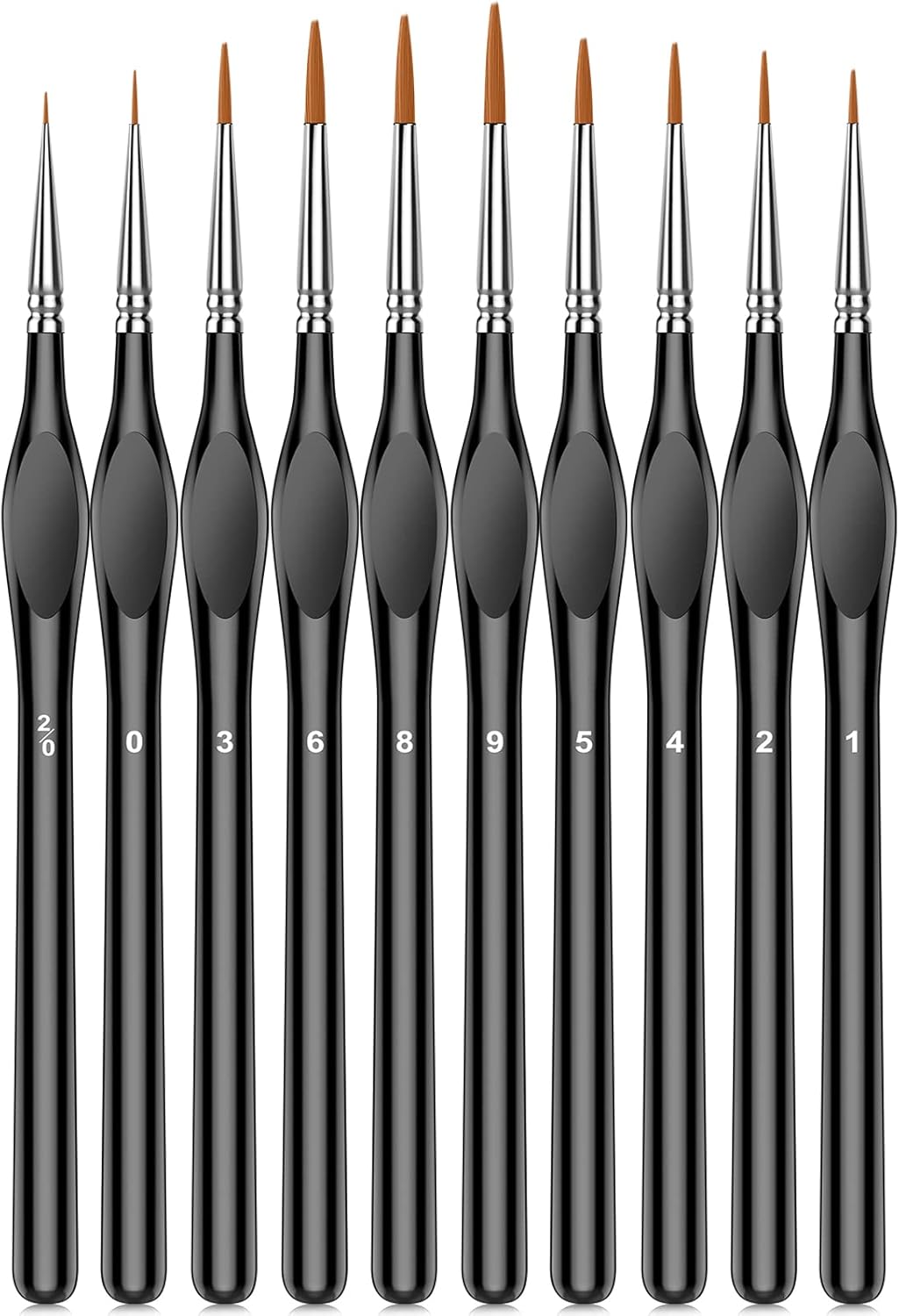 10Pcs Micro Paint Brushes Set with Triangular Handles - For Acrylic, Watercolor, Crafts, Models