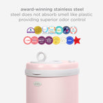 Ubbi Steel Diaper Pail, Odor Locking, No Special Bag Required, Award-Winning, Registry Must-Have, Blush Pink