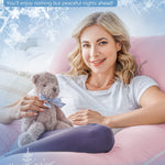 Meiz Pregnancy Pillows, Pregnancy Pillows for Sleeping, Pregnancy Body Pillow Cooling, Maternity Pillow for Pregnant Woman with Cooling Jersey Cover, Pink