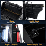 Costzon 2 Seater Ride on Truck, 24V Licensed Cadillac Kids Car Electric Vehicles w/Remote Control, 3 Speeds, LED Lights, Horn, Music, Story & 4-Wheeler Suspension, Ride on Car Toy for Aged 3+(Black)