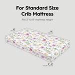 Horaldaily 2 Pack Fitted Crib Sheet for Boys Girls,Soft Breathable Washable Jersey Microfiber Baby Crib Sheet, Fits Standard Size Crib Mattress 28in x 52in, Floral Plaid Nursery Sheet Pink/White